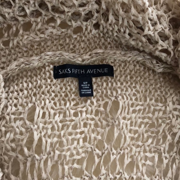 SAKS FIFTH AVENUE beige wrap with sleeves - Picture 2 of 6